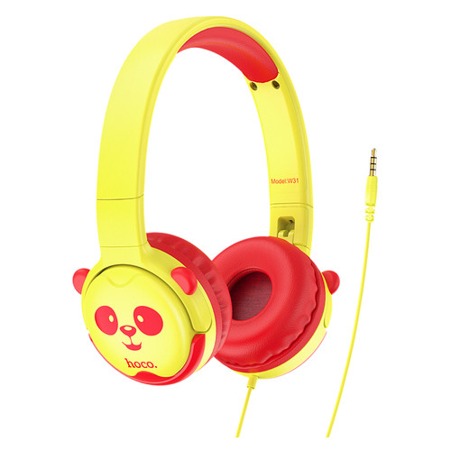 Навушники Hoco W31 Children headphones Panda Yellow фото №1