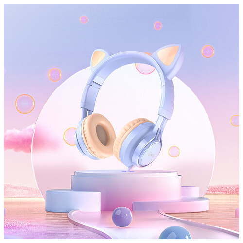 Навушники Hoco W36 Cat ear Dream Blue фото №3