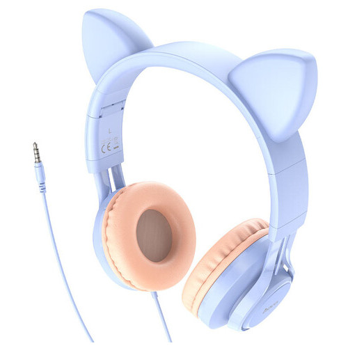 Навушники Hoco W36 Cat ear Dream Blue фото №2