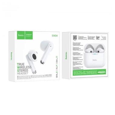 Бездротові навушники Hoco EW34 Full true wireless Bluetooth 5.3 White (6931474791030) фото №3