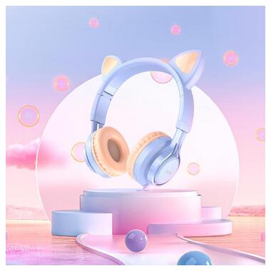 Навушники Hoco Cat ear headphones with mic W36 |Hi-Fi| сині фото №3