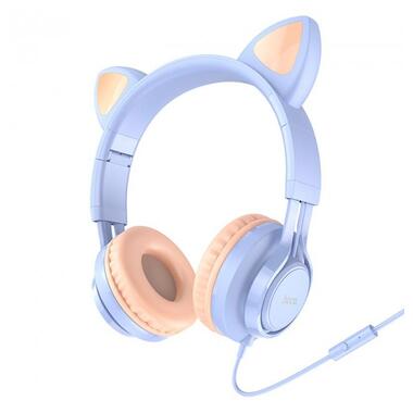 Навушники Hoco Cat ear headphones with mic W36 |Hi-Fi| сині фото №1