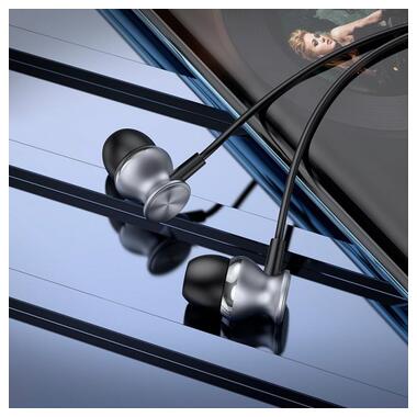 Навушники HOCO Fountain metal universal earphones with microphone M106 сірі фото №5