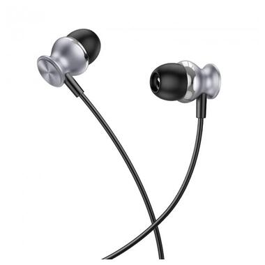 Навушники HOCO Fountain metal universal earphones with microphone M106 сірі фото №2