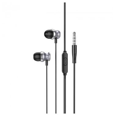 Навушники HOCO Fountain metal universal earphones with microphone M106 сірі фото №1