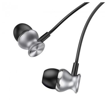 Навушники HOCO Fountain metal universal earphones with microphone M106 сірі фото №3