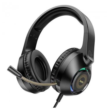 Навушники HOCO Sue headphones gaming W108 |RGB 2m cord| чорні фото №1
