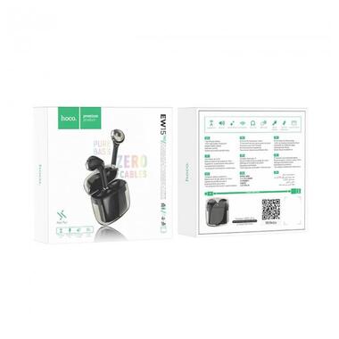 Навушники бездротові Bluetooth HOCO Clear Explore Edition EW15 в кейсі чорні фото №4