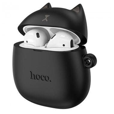 Навушники бездротові дитячі Bluetooth HOCO EW45 Magic Cat в кейсі, чорні фото №2