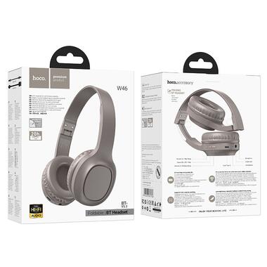 Накладні бездротові навушники Hoco W46 Charm Brown фото №3