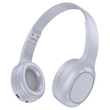 Накладні бездротові навушники Hoco W46 Charm Light blue gray фото №1