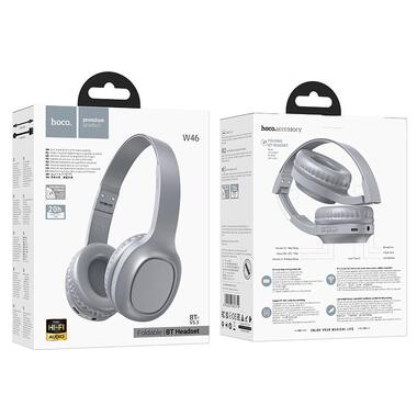 Накладні бездротові навушники Hoco W46 Charm Light blue gray фото №3