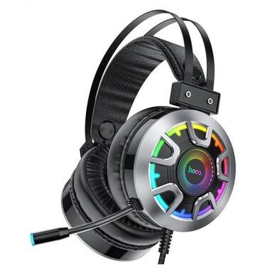 Навушники ігрові HOCO ESD05 з мікрофоном LED підсвічуванням, чорні фото №4