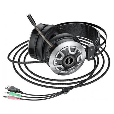 Навушники ігрові HOCO ESD05 з мікрофоном LED підсвічуванням, чорні фото №5
