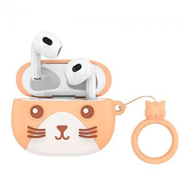 Навушники бездротові дитячі Bluetooth HOCO Cat EW46 в кейсі, помаранчеві фото №1