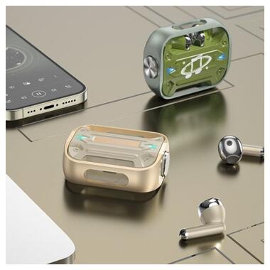 Навушники бездротові ігрові Bluetooth Hoco Trendy EW55 в кейсі, зелені фото №5