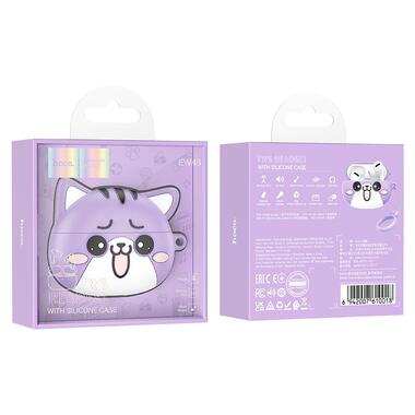 Бездротові TWS навушники Hoco EW48 Purple Cat фото №5