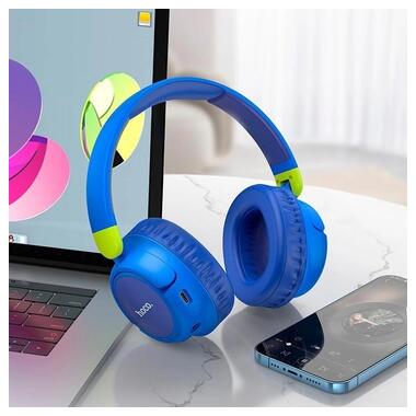 Накладні бездротові навушники Hoco W43 Adventure Blue фото №2