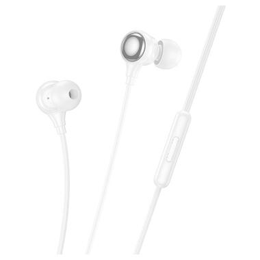 Наушники HOCO Benevolent universal earphones with microphone M116 белые фото №2