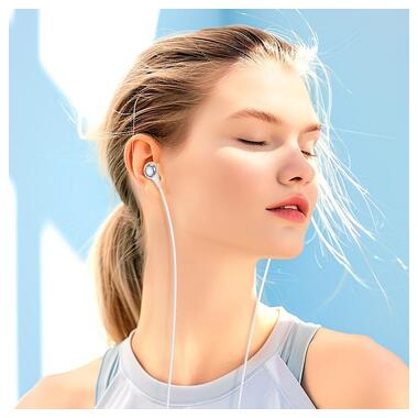 Наушники HOCO Benevolent universal earphones with microphone M116 белые фото №4