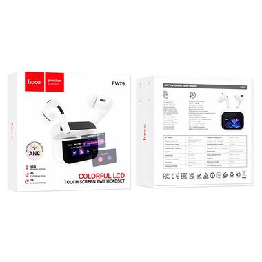 Наушники Hoco Bright true wireless ANC touch screen BT headset EW79 белые фото №9