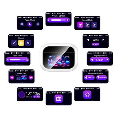 Наушники Hoco Bright true wireless ANC touch screen BT headset EW79 белые фото №6