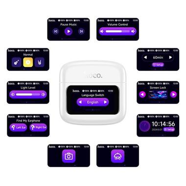 Наушники HOCO Cool color true wireless BT headset with touch screen EQ14 белые фото №4