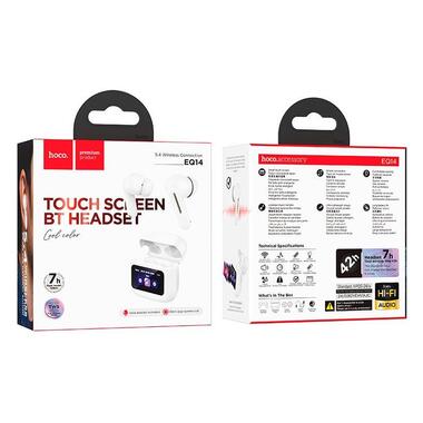 Наушники HOCO Cool color true wireless BT headset with touch screen EQ14 белые фото №7