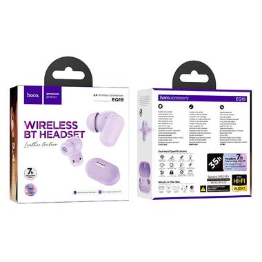 Наушники HOCO Duke V true wireless BT headset EQ19 фиолетовые фото №3