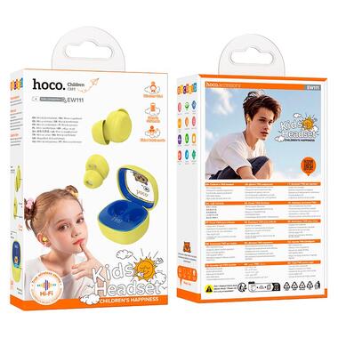 Наушники HOCO Friendly true wireless children BT headset EW111 желтые фото №4