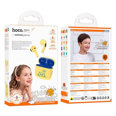 Наушники HOCO Friendly true wireless children BT headset EW112 желтые фото №5