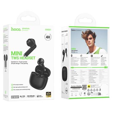 Наушники HOCO Graceful true wireless BT headset EW201 черные фото №3