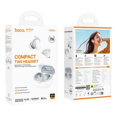Наушники HOCO Jinny true wireless BT headset EW203 белые фото №4