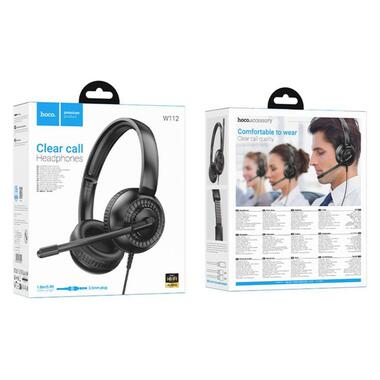 Наушники HOCO Pure headphones W112 черные фото №2
