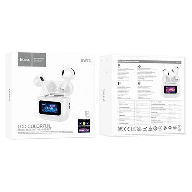 Наушники HOCO Randy true wireless BT headset with touch screen EW73 белые фото №9