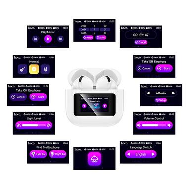 Наушники HOCO Randy true wireless BT headset with touch screen EW73 белые фото №6