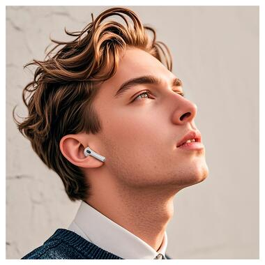 Наушники HOCO Randy true wireless BT headset with touch screen EW73 белые фото №8