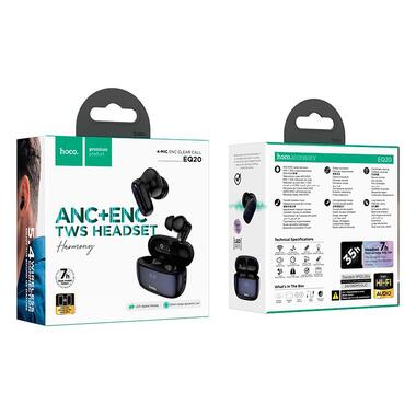 Наушники HOCO Rhyme true wireless ANC + ENC noise reduction BT headset EQ20 черные фото №5