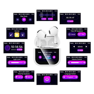 Наушники HOCO Sparkle true wireless touch screen BT headset EW82 белые фото №5
