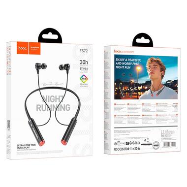 Наушники HOCO Benevolent neck-mounted BT earphones ES72 черные фото №3