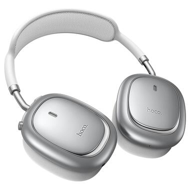 Беспроводные накладные наушники HOCO W68 Calma ANC noise-canceling BT headphones(App) Silver (6942007674010) фото №3
