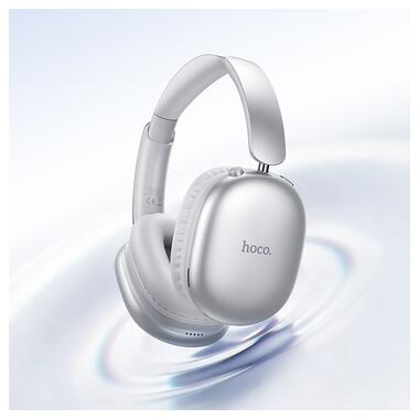 Беспроводные накладные наушники HOCO W73 Graceful BT headphones(App) Silver (6942007674874) фото №6