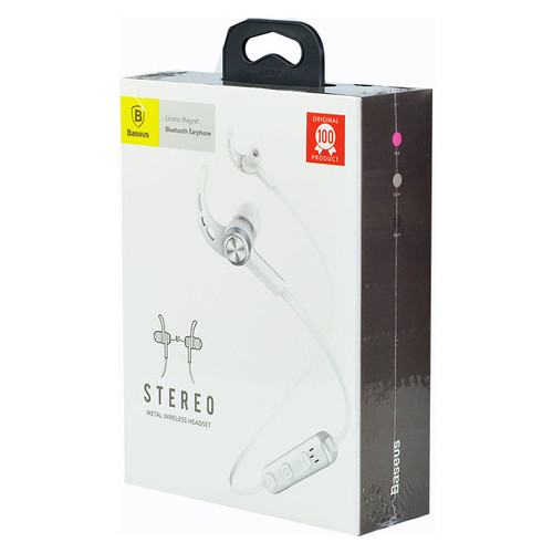 Наушники Baseus Premium Licolor Magnet Bluetooth Earphone Silver-white    фото №2