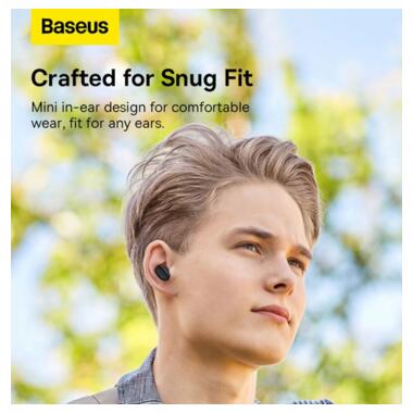 TWS-навушники Baseus Bowie EZ10 White TWS Bluetooth 5.3 білий  фото №4