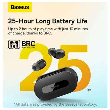 TWS-навушники Baseus Bowie EZ10 White TWS Bluetooth 5.3 білий  фото №3
