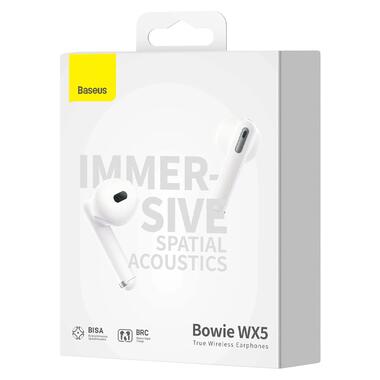 Бездротові TWS навушники Baseus Bowie WX5 White фото №6