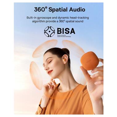 Бездротові навушники Baseus AirNora 2 Bluetooth 5.3 Orange (NGTW320207) фото №7