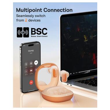 Бездротові навушники Baseus AirNora 2 Bluetooth 5.3 Orange (NGTW320207) фото №5