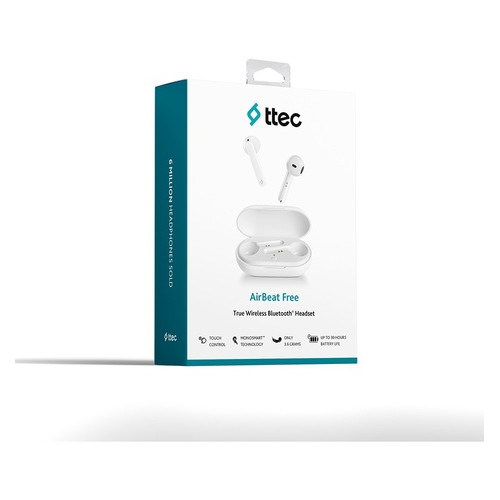 Навушники Ttec AirBeat Free True Wireless Headsets White (2KM133B) фото №7