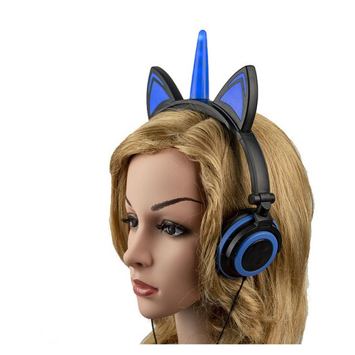 Наушники Linx Unicorn Ear с ушками Единорог Led Синий (3000) фото №5